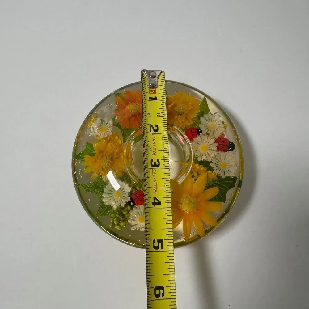 Gilde Dreamlight Candle Holder Traumlicht Glass UFO Mini Spring Flower Ladybug